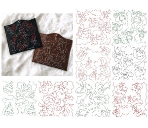 Stickdatei ITH - Einsteckhüllen Christmas Backgrounds quadratisch